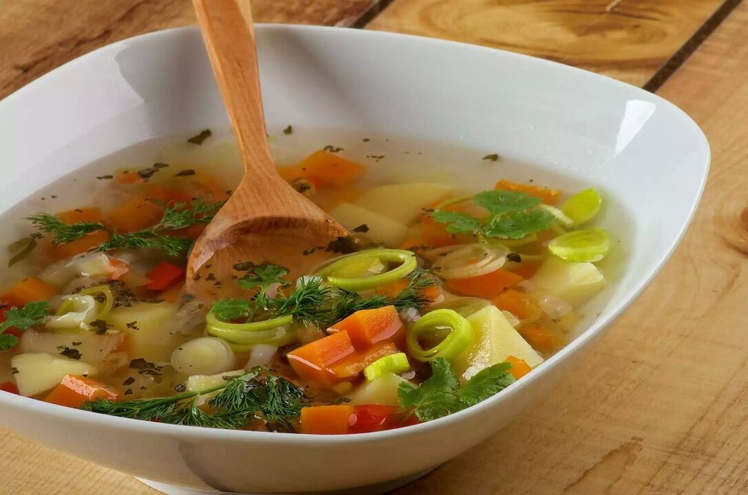Vegetable soup for gastritis